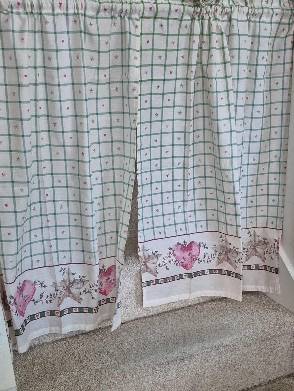 Two Hearts And Stars Curtain Panels 56x37